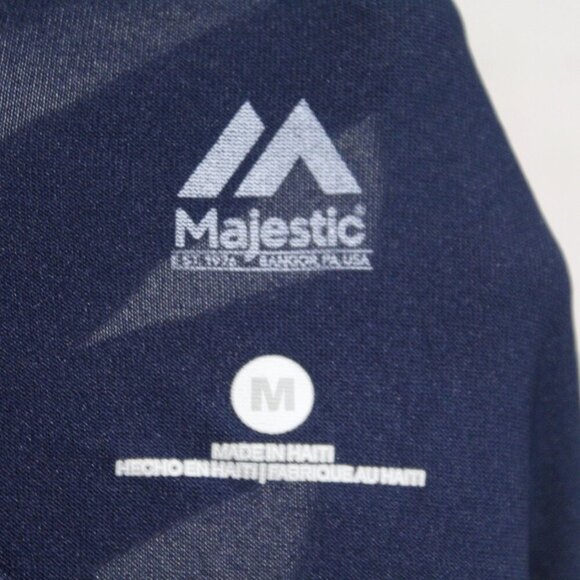 Majestic Men Blue Tee Shirt Cleveland Indians Short Sleeve Coolbase Size Medium - Picture 7 of 8